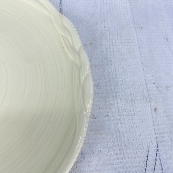 Tracy OCTAVIA HILL Solid Cream Twisted Rope Edge Ceramic 8" Salad Plates Set 4 - Picture 16 of 16